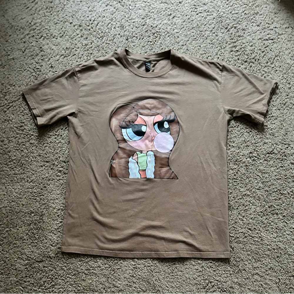 Tan Oversized Graphic Tee